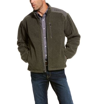 Ariat Western: El Capitan Pile Fleece Full Zip Sueter Hombre - Gris (NAILG6837)